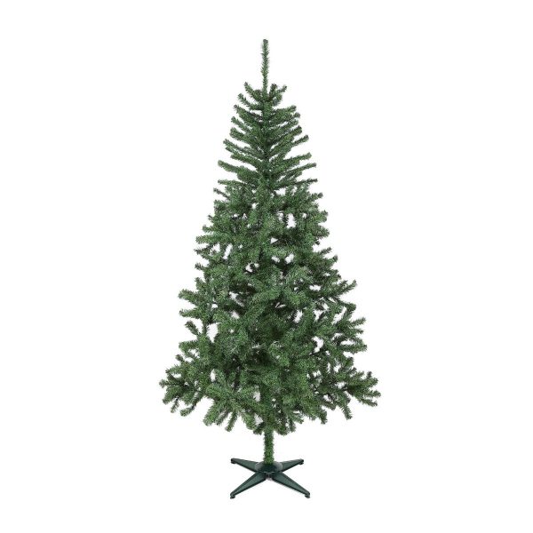 Brad Artificial de Craciun, 210 cm, 723 Varfuri, Diametru 114 cm, PVC, Suport Plastic Inclus, Verde