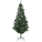 Brad Artificial de Craciun, 240 cm, 1097 Varfuri, Diametru 135 cm, PVC, Suport Inclus, Verde