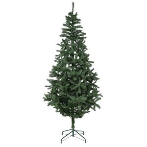 Brad Artificial de Craciun, 240 cm, 1097 Varfuri, Diametru 135 cm, PVC, Suport Inclus, Verde