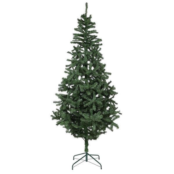 Brad Artificial de Craciun, 240 cm, 1097 Varfuri, Diametru 135 cm, PVC, Suport Inclus, Verde