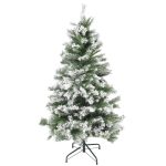 Brad Artificial Nins de Craciun, 150 cm, 440 Varfuri, Diametru 107 cm, PVC, Suport Metalic Inclus, Verde