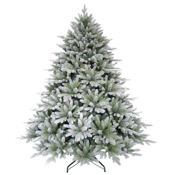 Brad Artificial Nins de Craciun, 240 cm, 2246 Varfuri, Diametru 198 cm, PVC, Suport Metalic Inclus, Verde