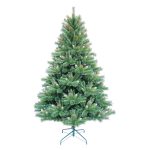 Brad Artificial de Craciun cu Aspect Natural, 240 cm, 1423 Crengute, PVC, Suport Metalic, Verde