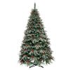 Brad Artificial Nins de Craciun, 220 cm, Diametru 130 cm, Polietilena si PVC, Suport Plastic, Verde