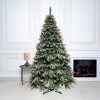 Brad Artificial Nins de Craciun, 220 cm, Diametru 130 cm, Polietilena si PVC, Suport Plastic, Verde