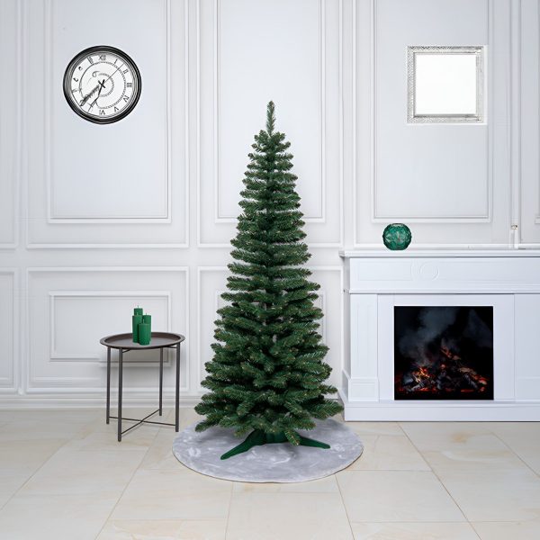 Brad Artificial de Craciun cu Aspect Natural, 180 cm, Diametru 70 cm, PVC, Suport Plastic, Verde