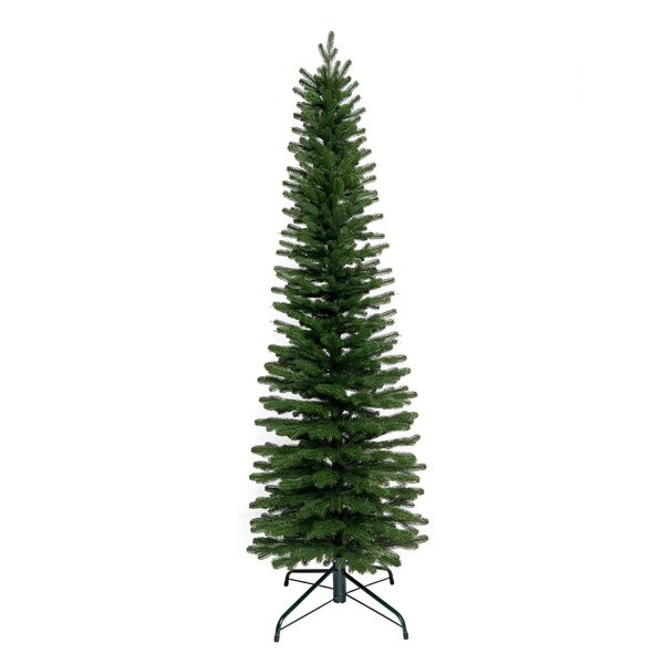 Brad Artificial de Craciun cu Aspect Natural, 180 cm, Diametru 50 cm, Polietilena, Suport Metalic, Verde