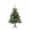 Brad Artificial Nins de Craciun cu Conuri si Fructe Rosii, 120 cm, 285 Varfuri, Diametru 80 cm, Suport Metalic, Verde