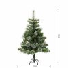 Brad Artificial Nins de Craciun cu Conuri si Fructe Rosii, 120 cm, 285 Varfuri, Diametru 80 cm, Suport Metalic, Verde