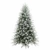 Brad Artificial Nins de Craciun cu Ramuri Inghetate, 200 cm, 2 Sectiuni, Polietilena si PVC, Suport Metalic, Verde cu Alb
