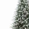Brad Artificial Nins de Craciun cu Ramuri Inghetate, 200 cm, 2 Sectiuni, Polietilena si PVC, Suport Metalic, Verde cu Alb
