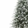 Brad Artificial Nins de Craciun cu Ramuri Inghetate, 240 cm, 4 Sectiuni, Polietilena si PVC, Suport Metalic, Verde cu Alb