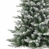 Brad Artificial de Craciun cu Aspect de Zapada si Ramuri Inghetate, 180 cm, 2 Parti, PVC, Suport Metalic, Verde cu Alb