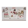Set Prosoape Bucatarie Craciun, 3 Bucati, 30 x 50 cm, Bumbac 500 g/mp, Broderie Om de Zapada, Bufnita si Mesaj de Sarbatori, Alb