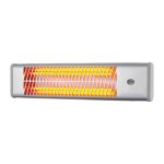 Radiator cu Quartz de Perete, Infrarosu, 1200 W, Putere Reglabila, Unghi de Incalzire Reglabil, Montaj pe Perete, Argintiu