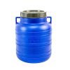 Butoi Plastic pentru Muraturi, 40 L, Gura Larga cu Capac, 2 Manere Laterale, Recipient Alimentar pentru Depozitare, Albastru