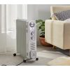 Calorifer Electric pe Ulei, 2900 W, Ventilator Turbo 400 W, 3 Trepte de Putere, Termostat Reglabil, Roti, pentru 20 mp, Alb