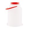Bidon Plastic pentru Muraturi, 2 L, Rotund, Capac Rosu, Maner de Transport, Recipient Alimentar pentru Depozitare, Alb