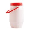 Bidon Plastic pentru Muraturi, 3 L, Rotund, Capac Rosu, Maner de Transport, Recipient Alimentar pentru Depozitare, Alb