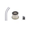 Aspirator pentru Cenusa, 800 W, Rezervor Inox 4 L, Filtru Cartus Plisat, Tub Aluminiu 30 cm, Duza Spatii Inguste, Argintiu cu Albastru
