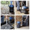 Aspirator pentru Cenusa, 1400 W, Rezervor Metalic 20 L, Functie Suflare, Curatare Filtru, Furtun 1.1 m, Cablu 4 m, Negru cu Albastru