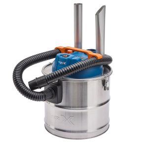 Aspirator pentru Cenusa, 1100 W, Rezervor Metalic 15 L, Functie Suflare, Curatare Filtru, Filtru Cartus, Furtun 1.1 m, Argintiu cu Albastru