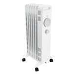 Calorifer Electric pe Ulei, 1500 W, 3 Trepte 600/900/1500 W, Termostat Mecanic, Roti si Maner, Anti-Rasturnare, pentru 12 mp, Alb