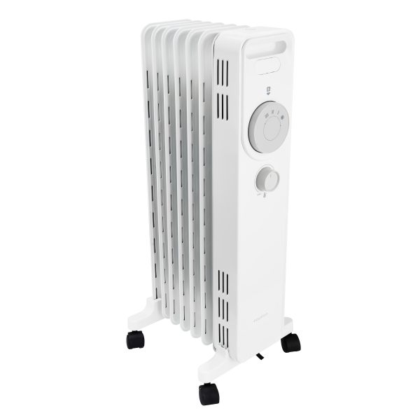 Calorifer Electric pe Ulei, 1500 W, 3 Trepte 600/900/1500 W, Termostat Mecanic, Roti si Maner, Anti-Rasturnare, pentru 12 mp, Alb