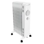 Calorifer Electric pe Ulei, 2000 W, 3 Trepte 800/1200/2000 W, Termostat Mecanic, Roti si Maner, Anti-Rasturnare, pentru 16 mp, Alb
