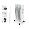 Calorifer Electric pe Ulei, 2000 W, 3 Trepte 800/1200/2000 W, Termostat Mecanic, Roti si Maner, Anti-Rasturnare, pentru 16 mp, Alb