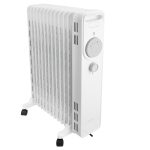 Calorifer Electric pe Ulei, 2500 W, 3 Trepte 1000/1500/2500 W, Termostat Mecanic, Roti si Maner, Anti-Rasturnare, pentru 20 mp, Alb