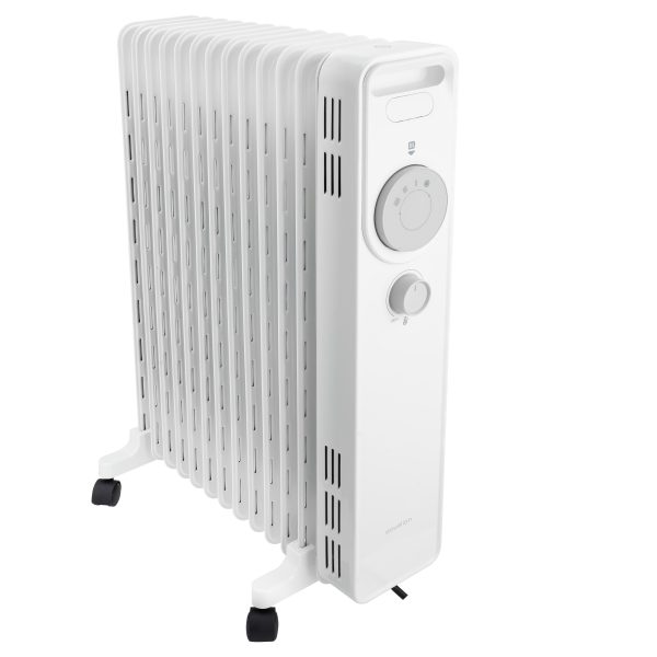 Calorifer Electric pe Ulei, 2500 W, 3 Trepte 1000/1500/2500 W, Termostat Mecanic, Roti si Maner, Anti-Rasturnare, pentru 20 mp, Alb