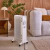 Calorifer Electric pe Ulei, 2500 W, 3 Trepte 1000/1500/2500 W, Termostat Mecanic, Roti si Maner, Anti-Rasturnare, pentru 20 mp, Alb