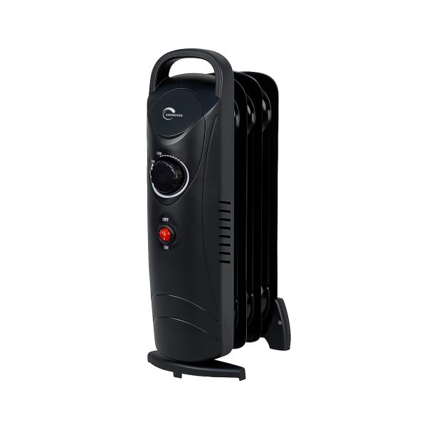 Calorifer Electric pe Ulei, 500 W, Ultracompact, Buton Reglare Putere, Termostat, Maner de Transport, IP20, pentru 8 mp, Negru