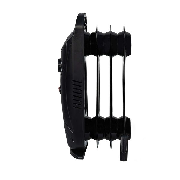Calorifer Electric pe Ulei, 500 W, Ultracompact, Buton Reglare Putere, Termostat, Maner de Transport, IP20, pentru 8 mp, Negru