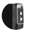Calorifer Electric pe Ulei, 2000 W, Putere Reglabila, Termostat, Protectie Supraincalzire, Roti de Transport, IP20, pentru 15 mp, Negru