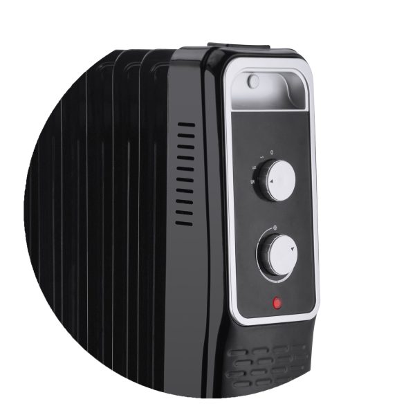 Calorifer Electric pe Ulei, 2000 W, Putere Reglabila, Termostat, Protectie Supraincalzire, Roti de Transport, IP20, pentru 15 mp, Negru